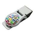 thumbnail image 1 of Colorful Fun Summer Beach Pattern Satin Chrome Plated Metal Money Clip, 1 of 3