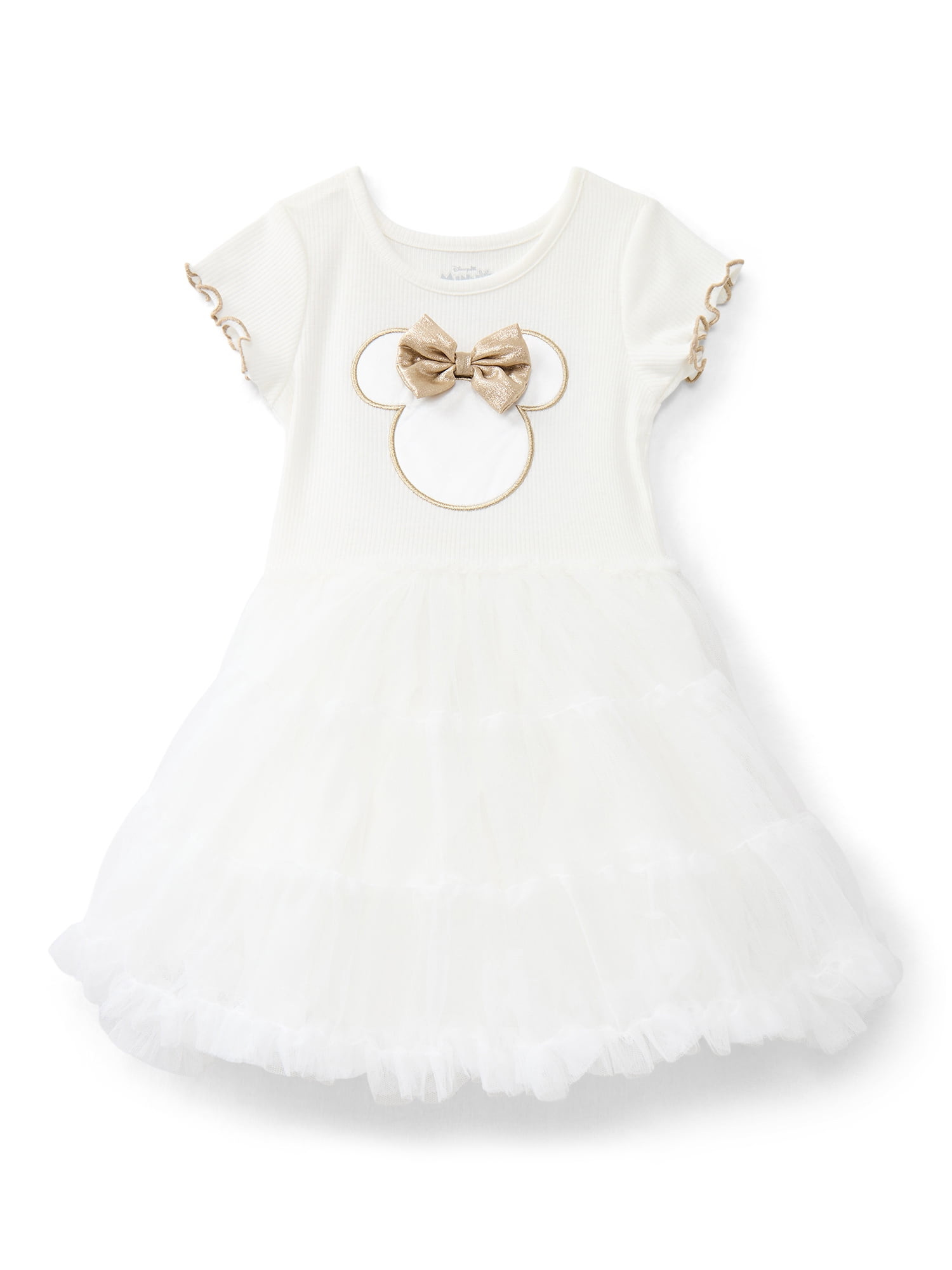 Minnie Mouse Toddler Girls' Bow Tutu Dress with Short Sleeves, Sizes 12M-5T