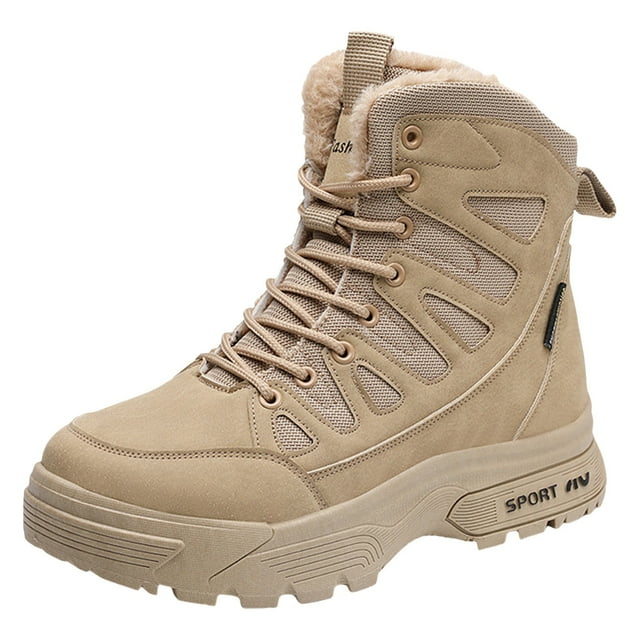 Dsscvnef Bottes de Neige pour Hommes Chaussures d'Hiver Isolées Thermiquement Bottes de Randonnée pour Confort par Temps Froid