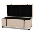 thumbnail image 2 of Baxton Studio Kyra Tissu Tapissé Table Basse avec Rangement en Beige, 2 of 11