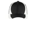 thumbnail image 3 of Sport Tek Adult Unisex Regular Colorblock Cap Black/White One Size Fits All, 3 of 4