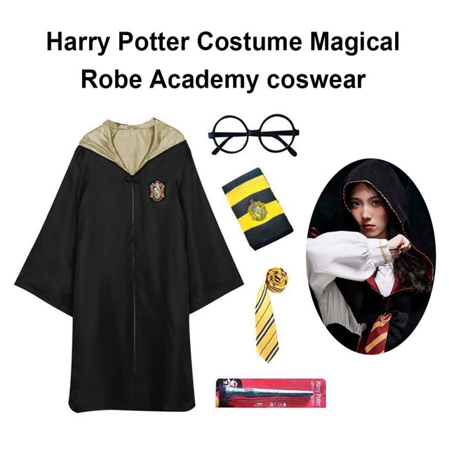 Disfraz De Alfarero Disfraces de 6 piezas Potter Cosplay Durable Harry Outfits Negro para adulto (135)