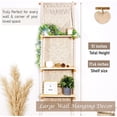 thumbnail image 4 of Macrame Wall Hanging Shelf 3 Tier Boho Wall Plant Hanger Shelves, Handmade of Woven Rope Boho Shelves Organizer for Living Room Bathroom Home Storage Floating Plant Rack Bohemian décor, 4 of 8