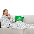 thumbnail image 1 of Winthome Wearable Blanket with Sleeves Soft Flannel TV Throw Blanket Size L Machine Washable Beige for Unisex Adult, 1 of 2