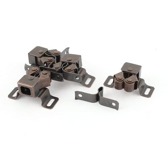 Unique Bargains 4Pcs Furniture Cupboard Double Ball Door Latch Catch Copper Tone