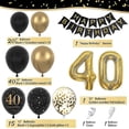 thumbnail image 3 of Decoraciones para fiestas de cumpleaños LANNMXG número 40 en oro negro, 3 of 5