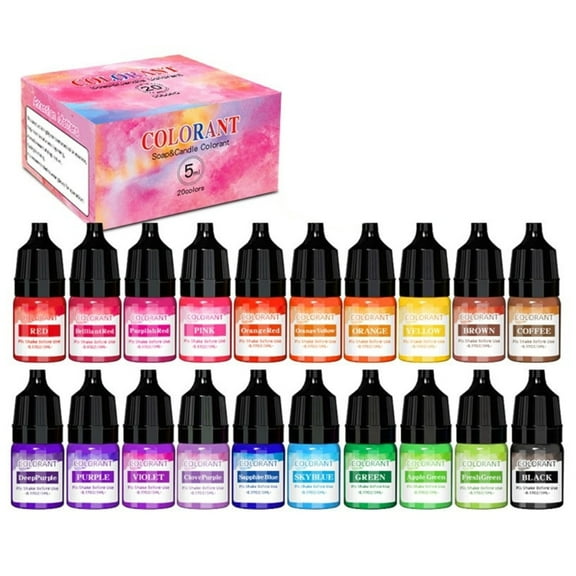 20 Colors Candle Dyes Pigment for Candle Making Supply Kits Candle Coloring