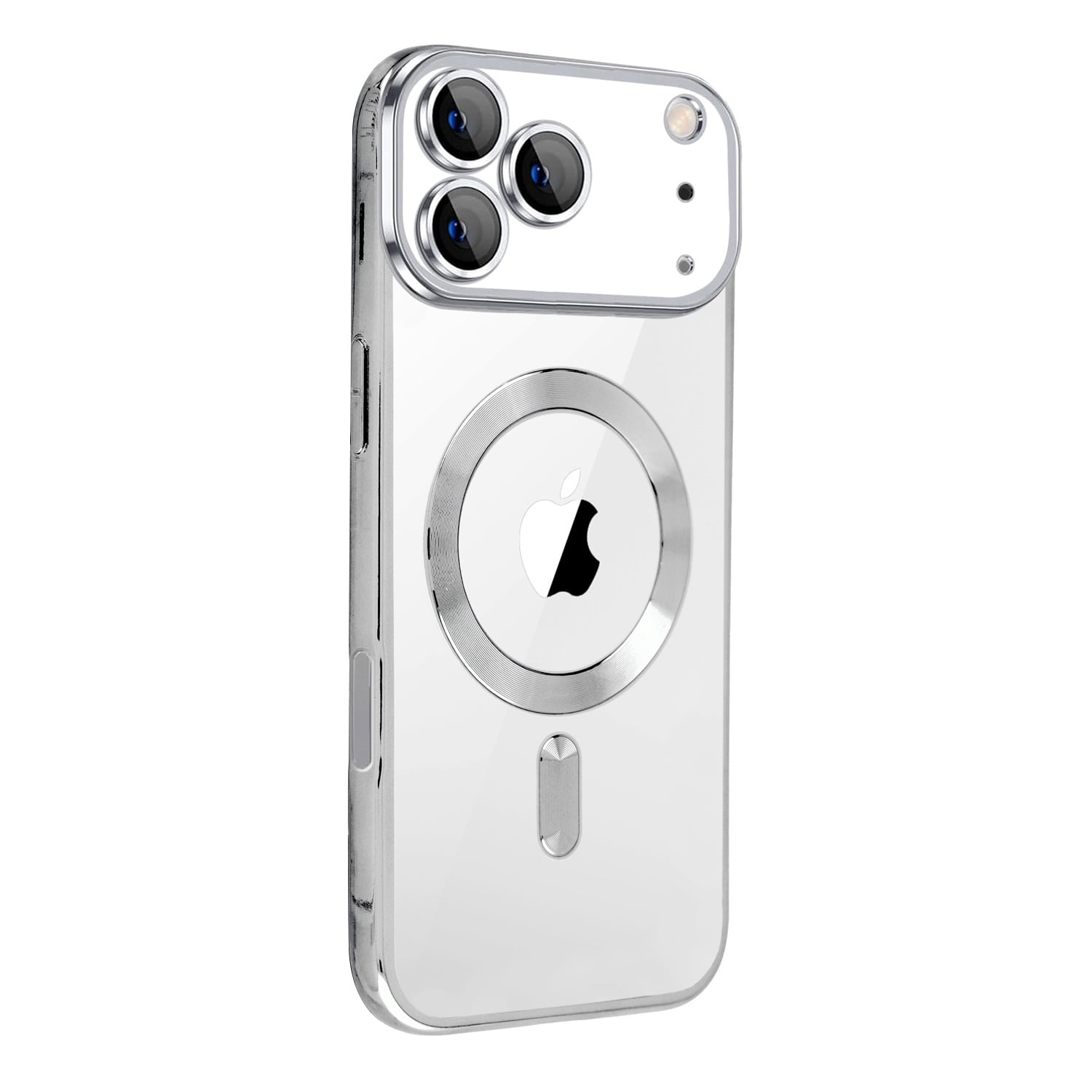 Fashion Glitter Transparent Phone Cover for iPhone 17 Pro Max - Silver
