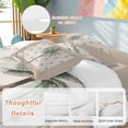 thumbnail image 4 of Palm Tree Twin Size Comforter Set, Green Tropical Plants Ocean Brown Bottom Bedding for All Seasons, 4 Pcs Bed Set, 1 Quiltcover (68"x86") ,1Sheet(67"x116"), 2Pillowcases (30"x20"), 4 of 9