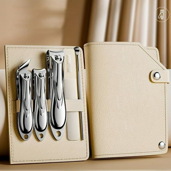 5-Piece Nail Clipper Set - Stainless Steel, Sharp & Durable Manicure Tools Nail Files Ear Pick With Storage Case For Fingernails