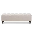thumbnail image 3 of Baxton Studio Brette Beige Banc Ottoman Rembourré en Bois Brun Foncé, 3 of 10