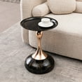 thumbnail image 3 of Mermaid Tail End Coffee Table Round Side Table, Modern Metal Pedestal Table for Small Spaces, Martini Style Accent Table for Living Room, 3 of 10