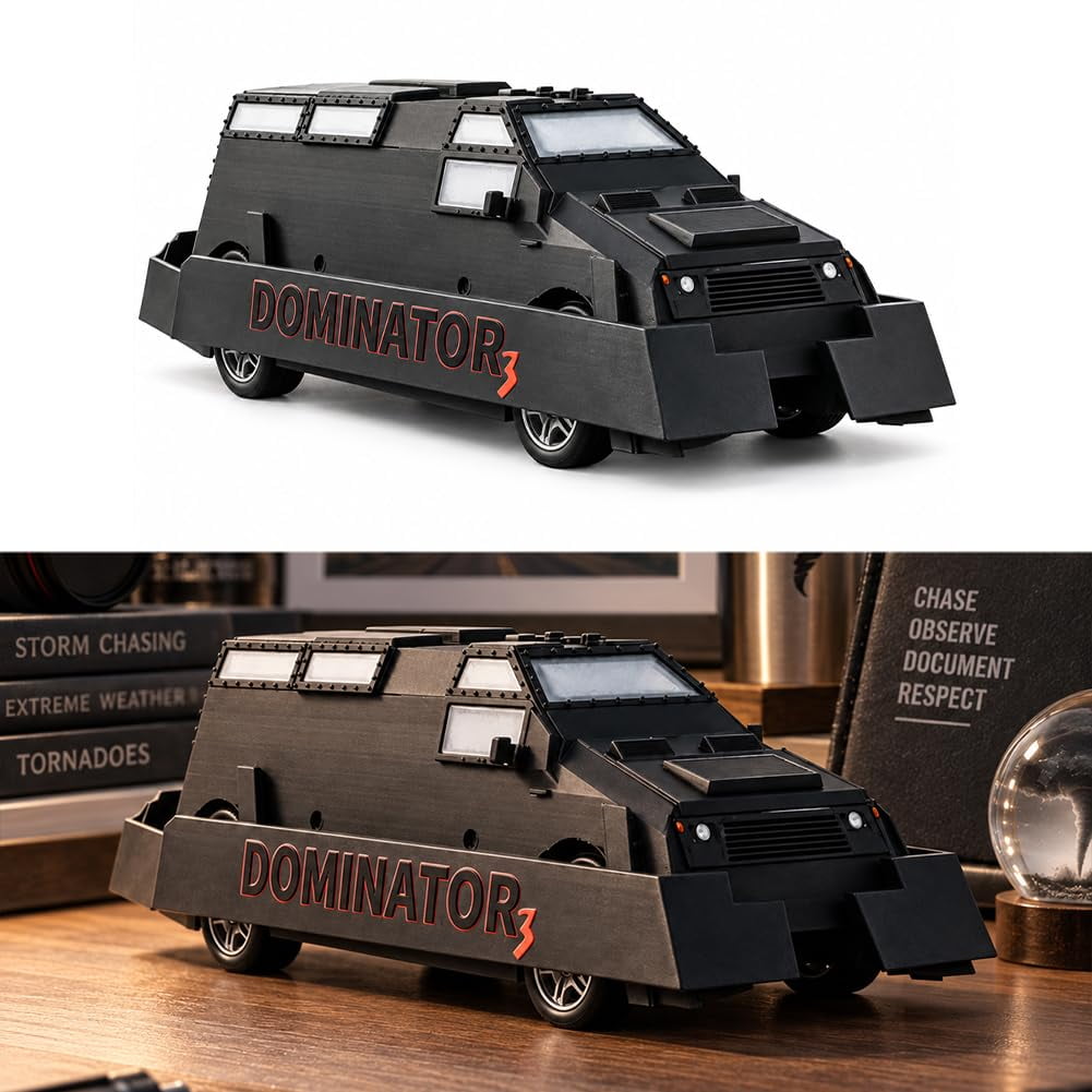 Toy Car Storm Chaser Tornado Intercept Vehicle Model,Movable wheels, detachable parts, PLA material, realistic storm chaser design for desk display and collectors