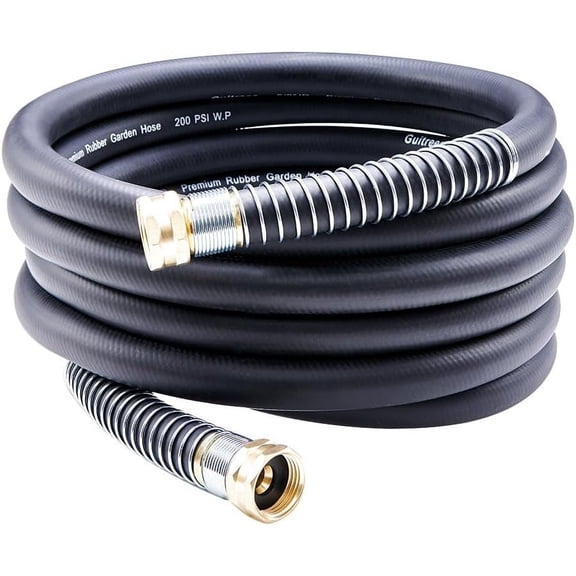 Guitrees Leader Garden Hose 15ft x 5/8", Heavy Duty Short Water Hose, Female to Female Fittings, Five Layered Braiding for Durability, 1000PSI Burst, 200PSI Working (Black)