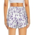 thumbnail image 4 of Xecao's Lavender Flowers for a double-layer running short for women, perfect for gym, tennis, and more, featuring a convenient pocket., 4 of 9