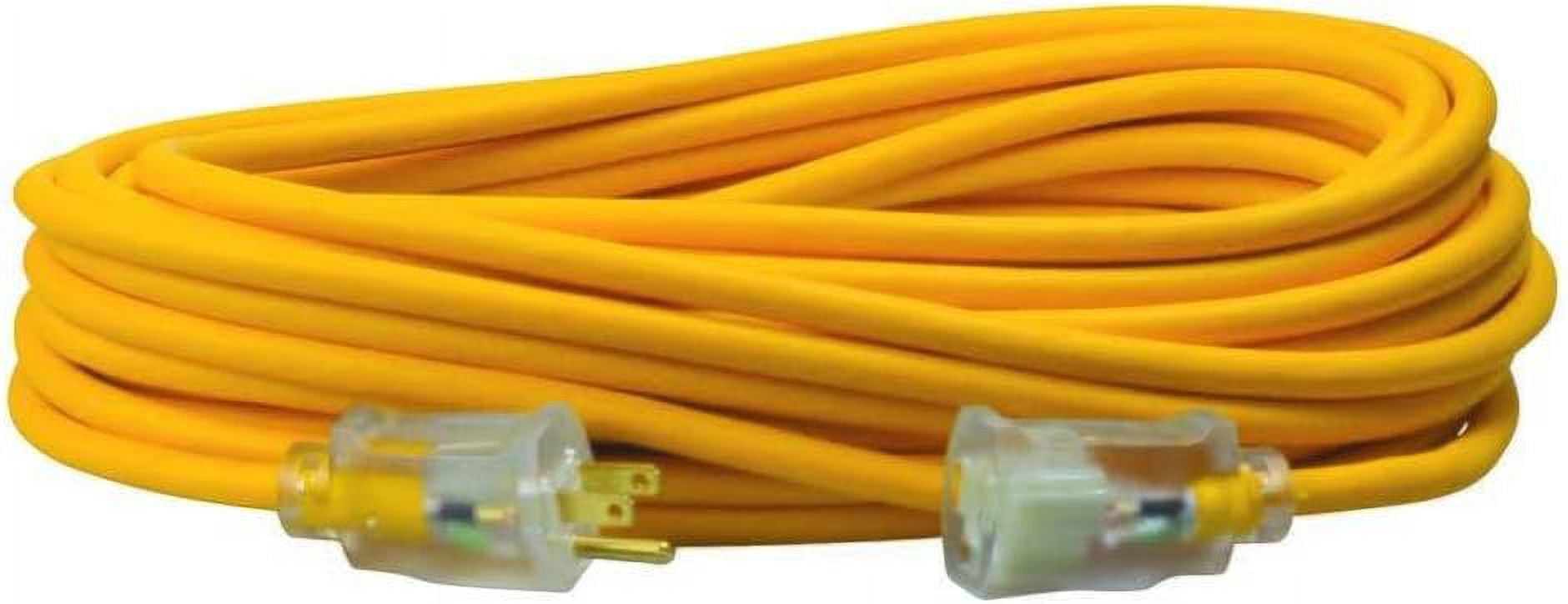 Southwire 100-Ft. 14/3 SJEOW Yellow Polar Solar Contractor Grade Outdoor Extension Cord — Residential Use, Standard Application