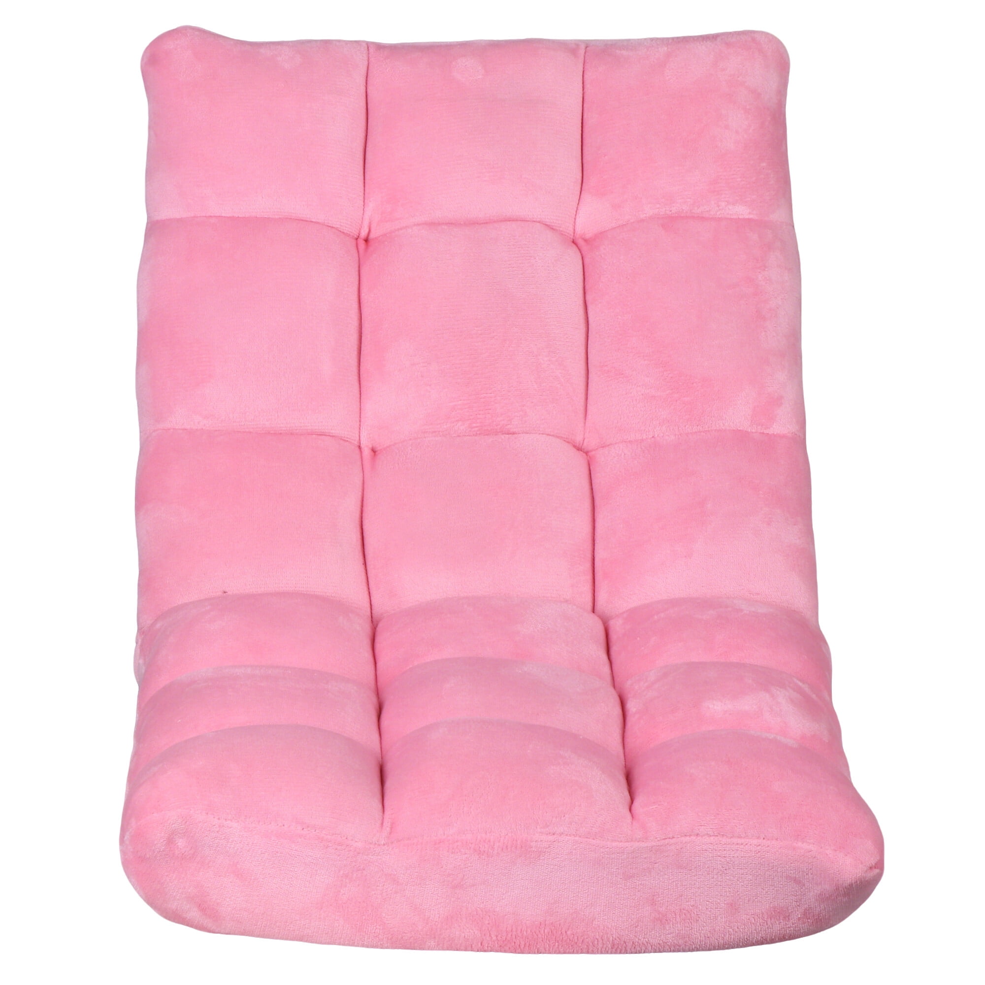 ZENY 14 Levels Adjustable Floor Folding Chair Lazy Sofa Cushion Gaming Chair Recliner - Pink