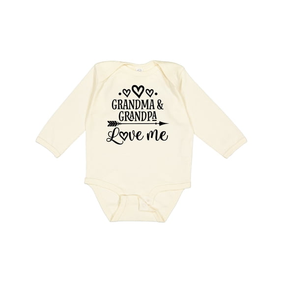 Inktastic Grandma Grandpa Love Me Arrow Boys or Girls Long Sleeve Baby Bodysuit