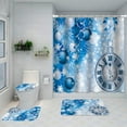 thumbnail image 2 of HEVIRGO 1 Set Shower Curtain with Hook Wear Resistant Privacy Protection Daily Use Christmas Pattern Bathroom Curtain Household Products, 2 of 10