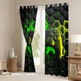 thumbnail image 3 of Erosebridal Teens Gaming Curtains and Drapes (38x45), Green Honeycomb 30%-50% Blackout Curtains for Bedroom, Geometric Curtains for Living Room, Window Curtains Bedroom Decoration, 3 of 6