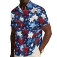 thumbnail image 2 of Hogleaql Mens Patriotic 4th Of July Shirts 4th Of July American Flag Graphic Short Sleeve Shirt Collared Button Fashion Summer Beach Workout Outfits Dark Blue L, 2 of 6