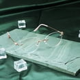 thumbnail image 5 of VisionGlobal Metal Readers for men/women Blue Light Blocking,Hand-set Diamond Fashion Square Glasses (Pink Clear, 4.00 Magnification), 5 of 5