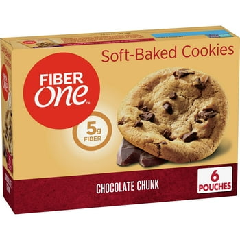 Fiber One Soft-Baked Cookies, Chocolate Chunk, 6.6 oz , 6 ct