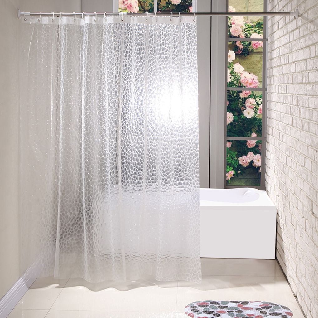 Details about   Transparent Shower Curtain Liner With 12 Pockets Waterproof EVA Plastic 