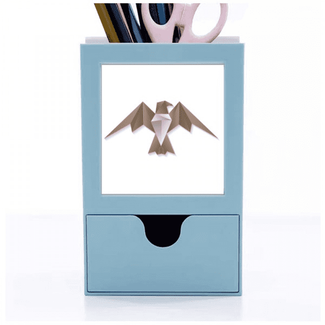 Geometric Abstract Eagle patron de origami Tarjeta de clip de pluma del gestor de suministros de oficina