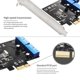 thumbnail image 4 of 2X Tarjeta de Expansión PCI Express USB 3.0 de 19 PCIE 1X A 2 Puertos Adaptador USB 3 de 19 Cabecera de Concentrador USB3 Interno de 20, 4 of 5