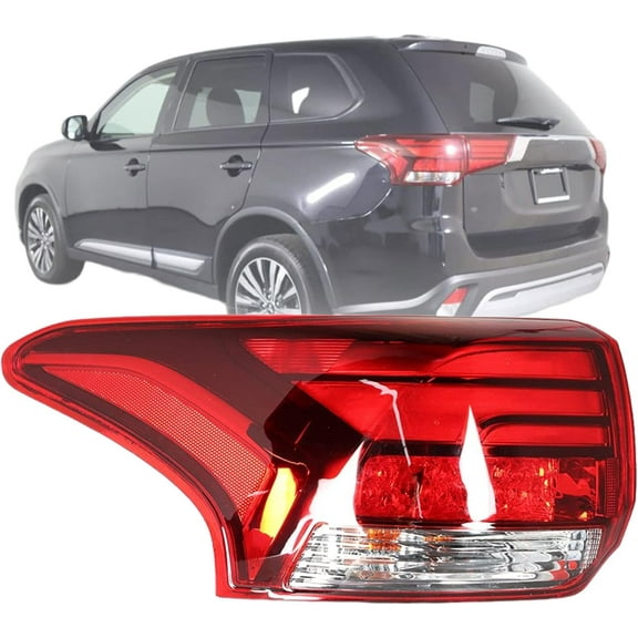 waltyotur Left Side Outer LED Tail Light Assembly Replacement for Mitsubishi Outlander 2016-2020 Driver Side Rear Tail Light Lamp 8330B177 MI2805108
