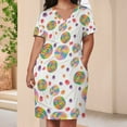 thumbnail image 3 of Rainbow Lollipops Colorful Gummy Candy Summer Sundress for Curve Women Casual Pattern Plus Size V Neck Short Sleeve Loose Fit Oversize Dresses, 3 of 5