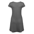 thumbnail image 3 of MBJ WDR1068 Womens V Neck Cap Sleeve T Shirt Dress L HEATHER_CHARCOAL, 3 of 4