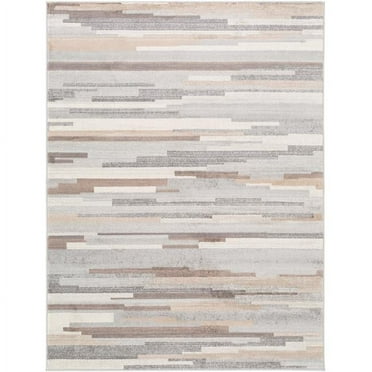Surya Roma ROM-2302 94 x 120" Rectangle Modern Fabric Rug in Gray/Charcoal/Tan