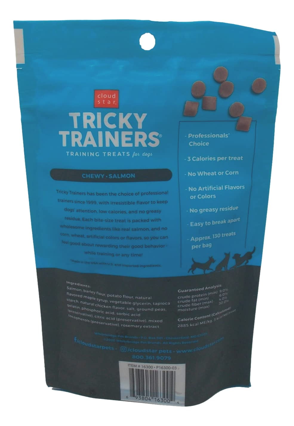 Grain-Free Soft Chewy Dog Training Treats, Tricky Trainers - 3 Flavor (1) Each: Liver, Cheddar, Salmon | MerlinsMart Zine & Rope Toy | Cloud Star
