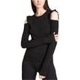 thumbnail image 2 of DKNY suéter de punto con hombros descubiertos para mujer, negro, extragrande DKNY Tejer, 2 of 2