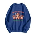 thumbnail image 4 of Fiaer Christmas Western Ranch Sweatshirts for Women Cute Cow Graphic Pullover Crew Neck Loose Fit Plus Size Tops Blue1 S, 4 of 4
