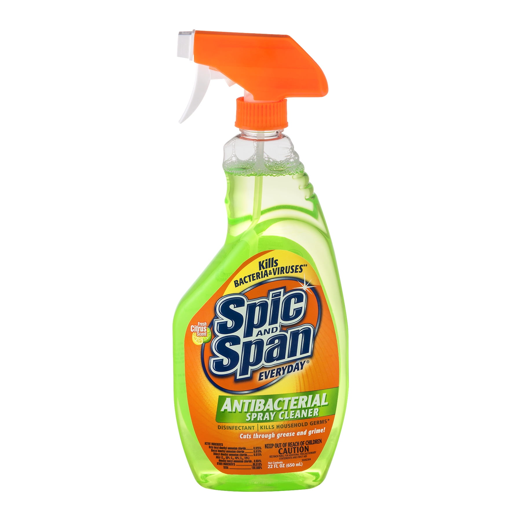 Spic and Span Everyday Fresh Citrus Scent Antibacterial Spray Cleaner, 22  fl oz 