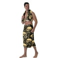 thumbnail image 2 of Colevkie Men's Soft Absorbent Bath Skirt & Towel 2 Pieces Set Adjustable Lightweight Beach Towel Shower Skirt Bath Wrap Set for Bathroom Home Sauna Hotel Printed Skulls Pattern, 2 of 7