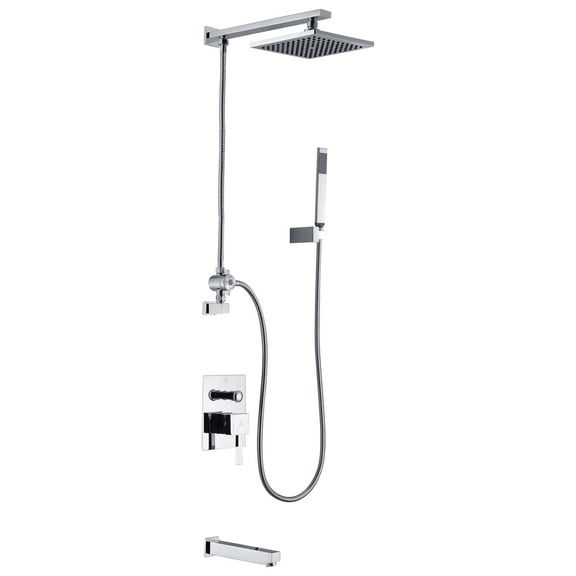 Anzzi Byne Single Handle Showerhead & Bath Faucet Set in Polished Chrome