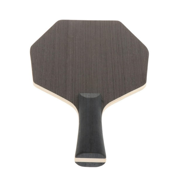 Raqueta de ping pong de madera hexagonal con 5 capas y mango cóncavo y recto. Disparo horizontal