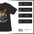 thumbnail image 4 of Tee Hunt Dean Russo Thoughtful Cat Youth T-Shirt Colorful Pet Kitten Eyes Kids, Black, Large, 4 of 5