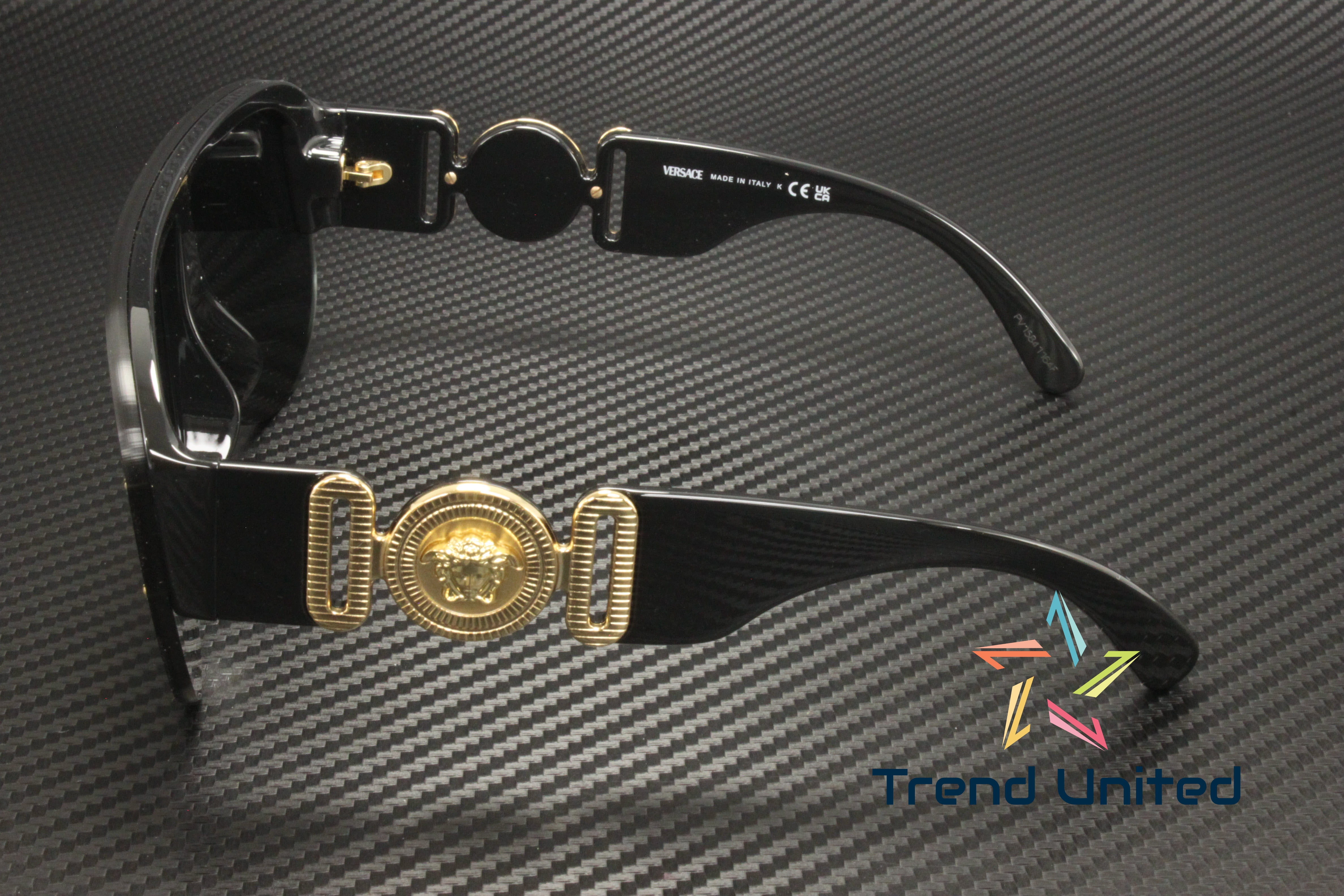 Versace VE 4391 Plastic Unisex Shield Sunglasses Black 48mm Adult