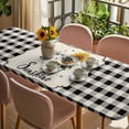 thumbnail image 3 of Sunflowers Table Cloths for 8 Foot Rectangle Tables, Yellow Floral Botanical Black White Checkered Rustic Patio Waterproof Elastic Fitted Tablecloths, Washable Rectangular Table Cover for Camping, 3 of 8