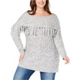 thumbnail image 1 of I.N.C Womens Fringed Tunic Sweater, Metallic, Plus Size, 3X, 1 of 1