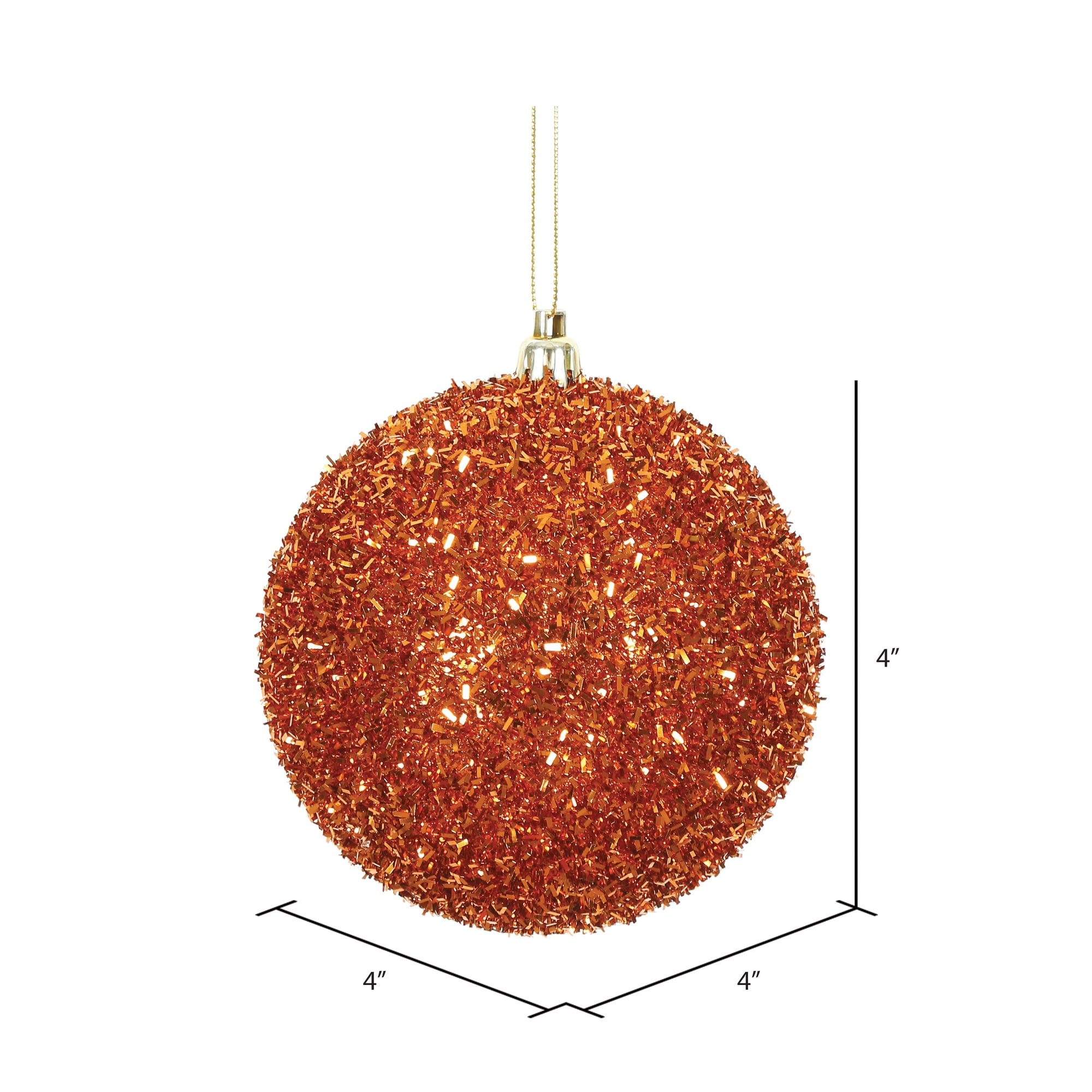 4.75 inch Red and Gold Dripped Sequin Velvet Ornament Ball