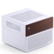 thumbnail image 1 of Funda para PC JONSBO N4, NAS blanca, madera de nogal, 8 compartimentos, micro ATX, 1 of 9