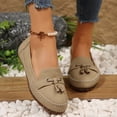thumbnail image 4 of HTHLVMD Women's Office Shoes, Walking Shoes Women, Women's Tassel Loafers, Women's Walking Shoes Casual Tennis Slip On Sneakers Lightweight Comfortable Fashion Shoes for Women, Khaki 9, 4 of 7