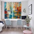thumbnail image 5 of Nautical Boat Kitchen Curtains 72 Inch Length, Colorful Abstract Grunge Art Painting Grommet Top Bedroom Living Room Curtains, Light Filtering Cafe Curtain Drapes 2 Panels Set 104''x72'', 5 of 9