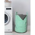 thumbnail image 3 of Retro Laundry Bag, Concept of Concentric Circles Overlapping Natural Geometric Details Monotone, Basket with Handles Drawstring Closure for Laundromats, 13" x 19", Sea Green and White, by Ambesonne, 3 of 4